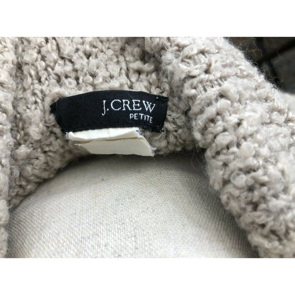 Women's J. Crew Petite Medium Cowl Neck Beige Long Sleeve Sweater - Picture 6 of 6